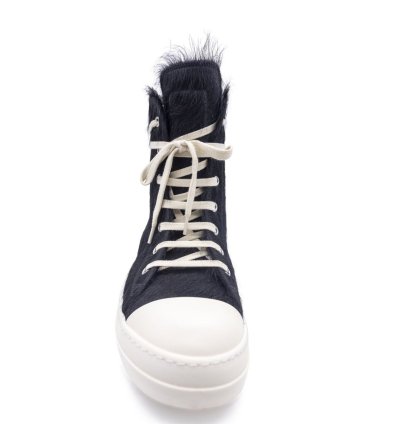 BNWT AW22 RICK OWENS STROBE FUR HIGH TOP SNEAKERS 43