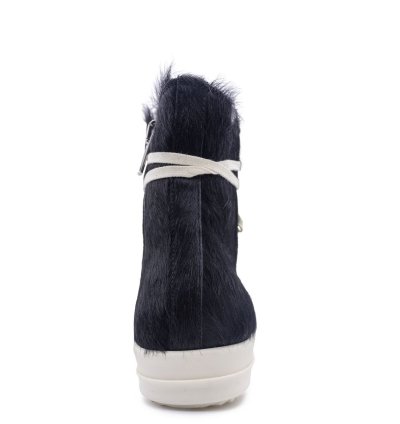 BNWT AW22 RICK OWENS STROBE FUR HIGH TOP SNEAKERS 43