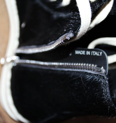 BNWT AW22 RICK OWENS STROBE FUR HIGH TOP SNEAKERS 43