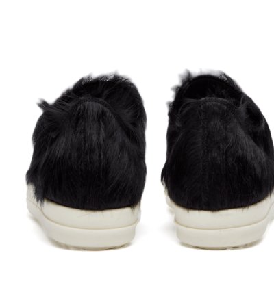 BNWT AW22 RICK OWENS STROBE FUR LOW LEATHER SNEAKERS 43
