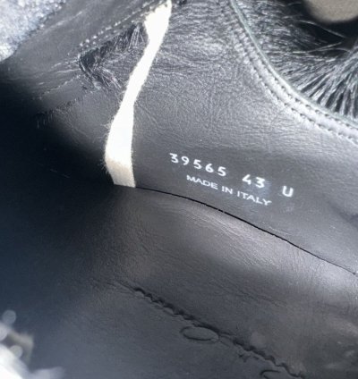 BNWT AW22 RICK OWENS STROBE FUR LOW LEATHER SNEAKERS 43