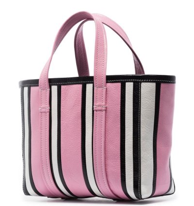 Balenciaga Small Barbes East West Striped Shopper Tote