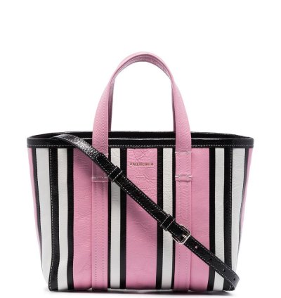Balenciaga Small Barbes East West Striped Shopper Tote
