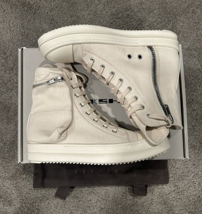 BRAND NEW Rick Owens DRKSHDW Ramones White Cargo High