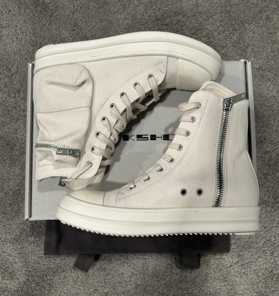 BRAND NEW Rick Owens DRKSHDW Ramones White Cargo High