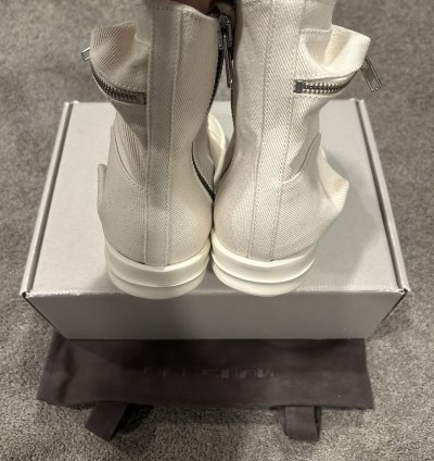 BRAND NEW Rick Owens DRKSHDW Ramones White Cargo High