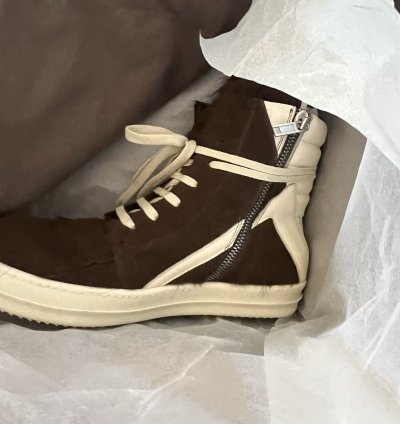 Brown Pony hair Rick Owens Geobasket