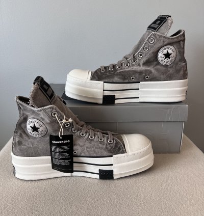 Converse Rick Owens DBL DRKSTAR Sneakers in Concrete Grey