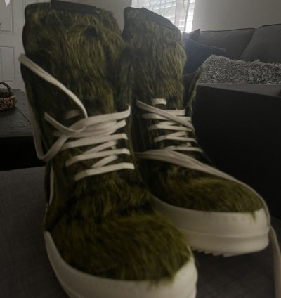 FINAL DROP Rick Owens FW23 Geobasket Long Pony Hair Green