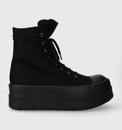FW23 Rick Owens Double Bumper Black Sneakers