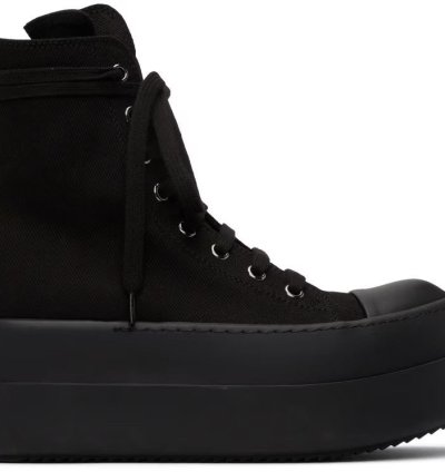 FW23 Rick Owens Double Bumper Black Sneakers