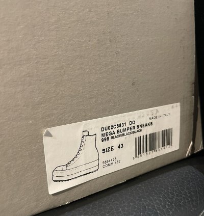 FW23 Rick Owens Double Bumper Black Sneakers