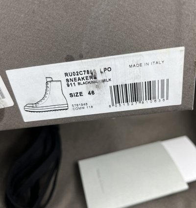 FW23 Rick Owens Luxor Mainline Calf Leather Ramones Sneakers