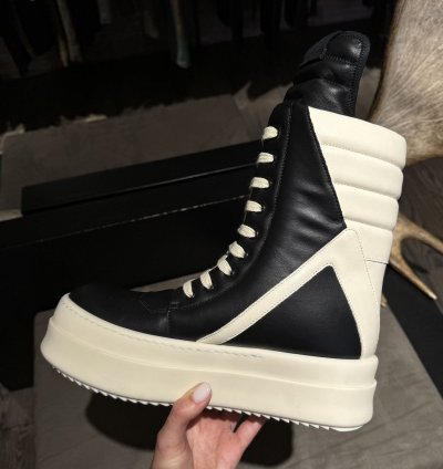 Last Size Rick Owens Geobasket Mega Bumper High Top Sneakers