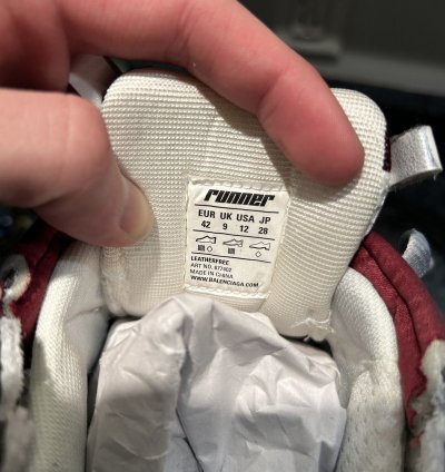 NEW Balenciaga Runner Track White Red Size 42 (9US)
