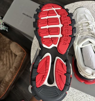 New Balenciaga Track 2 Sneaker White Red Size 46 US 13