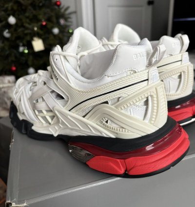 New Balenciaga Track 2 Sneaker White Red Size 46 US 13