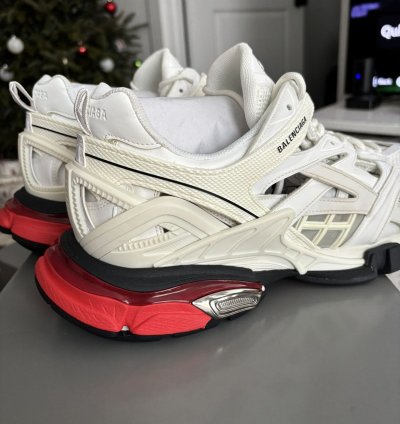 New Balenciaga Track 2 Sneaker White Red Size 46 US 13