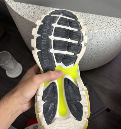 New Balenciaga Track Sneaker Worn Out White Fluo Yellow