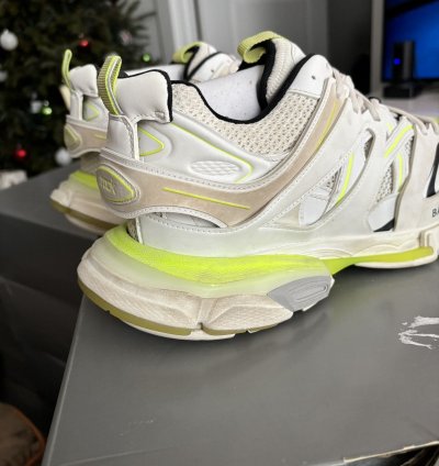 New Balenciaga Track Sneaker Worn Out White Fluo Yellow