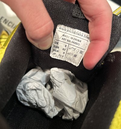 NEW Balenciaga Track Yellow Grey Size 42 (9US) WITH BOX