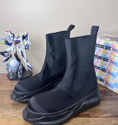 NEW Rick Owens Beatle Bozo Abstract Hi Triple Black