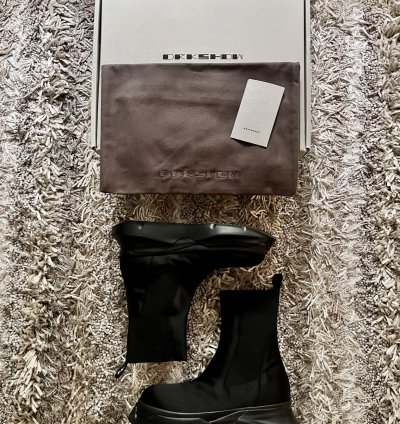 NEW Rick Owens Beatle Bozo Abstract Hi Triple Black