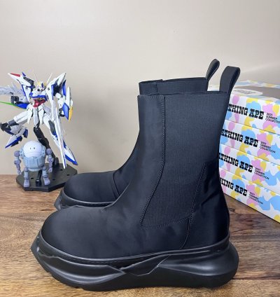NEW Rick Owens Beatle Bozo Abstract Hi Triple Black