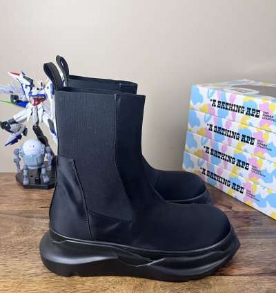 NEW Rick Owens Beatle Bozo Abstract Hi Triple Black