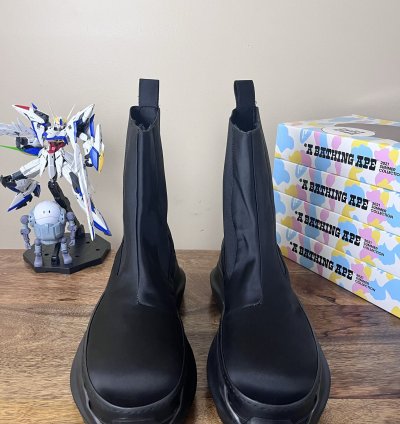 NEW Rick Owens Beatle Bozo Abstract Hi Triple Black
