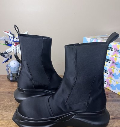 NEW Rick Owens Beatle Bozo Abstract Hi Triple Black