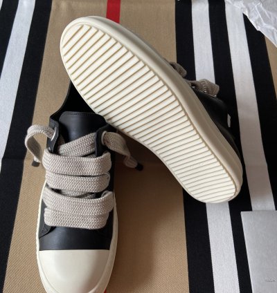 NEW Rick Owens Black Porterville Jumbo Laced Low Sneakers