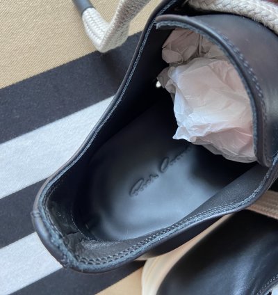 NEW Rick Owens Black Porterville Jumbo Laced Low Sneakers