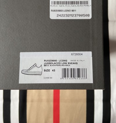 NEW Rick Owens Black Porterville Jumbo Laced Low Sneakers