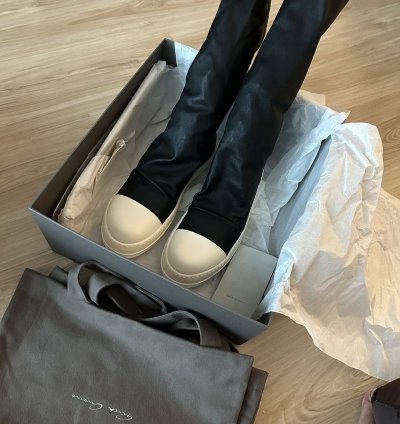 NEW Rick Owens leather sock sneakers
