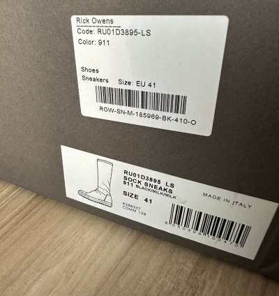 NEW Rick Owens leather sock sneakers