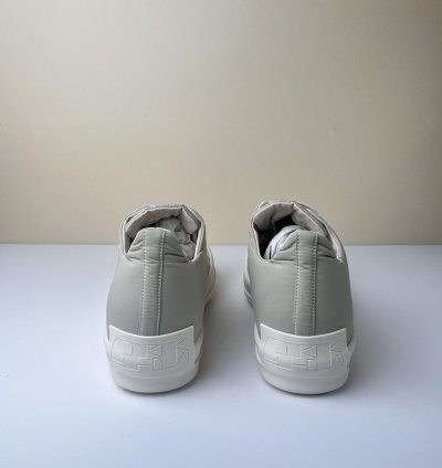NEW Rick Owens Strobe Cotton Low Sneakers Pearl Milk