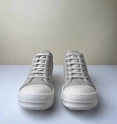 NEW Rick Owens Strobe Cotton Low Sneakers Pearl Milk