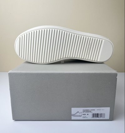 NEW Rick Owens Strobe Cotton Low Sneakers Pearl Milk