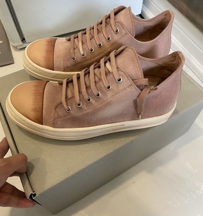 NEW WITH TOTE RICK OWENS UNIQUE FADED PINK LOW RAMONES