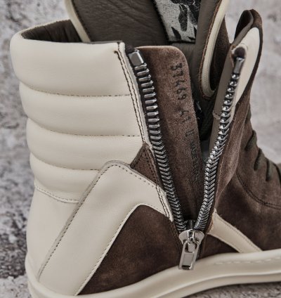 NIB RICK OWENS GEOBASKET HI TOP LEATHER SNEAKERS 41 1190