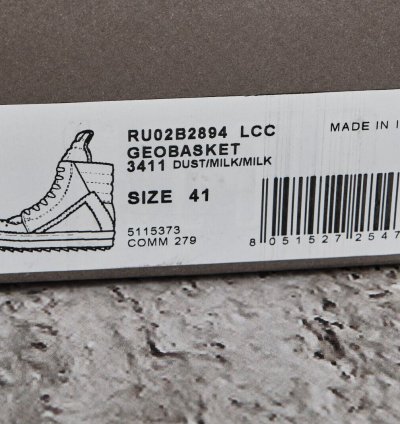 NIB RICK OWENS GEOBASKET HI TOP LEATHER SNEAKERS 41 1190
