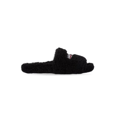 o1bcso1str1124 Furry Slides Towel in Black