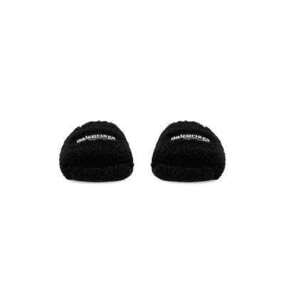 o1bcso1str1124 Furry Slides Towel in Black