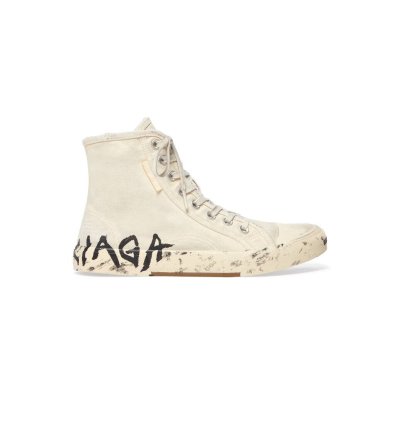 o1mt1gz0824 Paris High Top Graffiti Sneaker in Cream