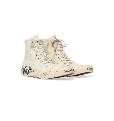 o1mt1gz0824 Paris High Top Graffiti Sneaker in Cream