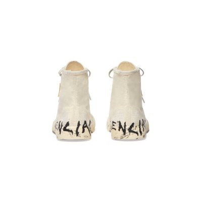 o1mt1gz0824 Paris High Top Graffiti Sneaker in Cream
