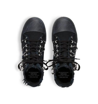 o1mt1gz1224 Paris High Top Sneaker With Piercings in Black