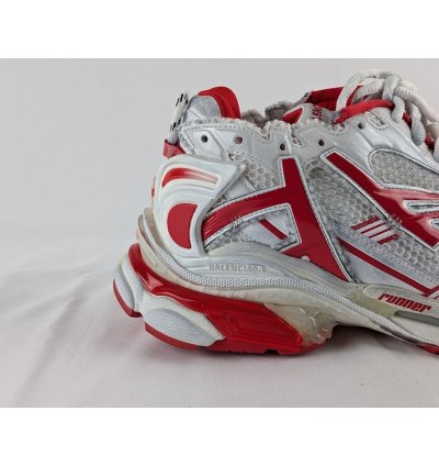 o1rshd1 Bicolor Mesh Runner in White Red