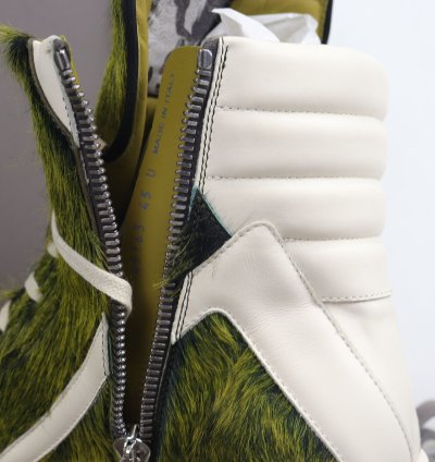 o1rshd11223 Men Green Geo-basket High Top Sneakers